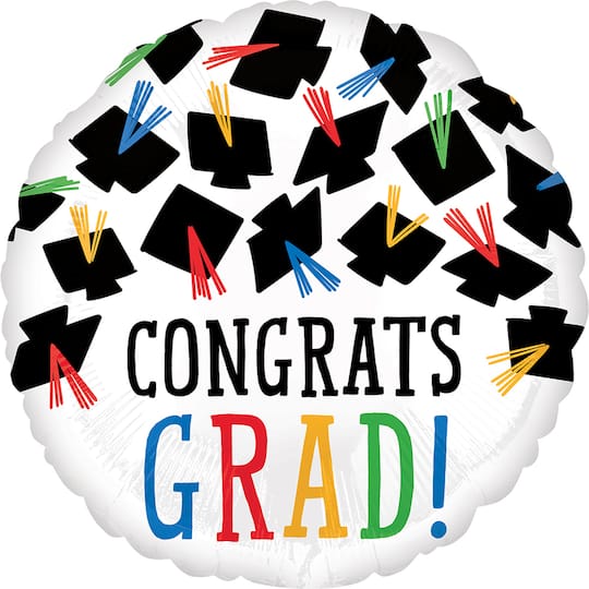 HX® 17" Hats Off Congrats Grad Foil Balloon